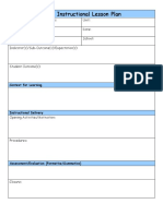 Generic Lesson Plan Template