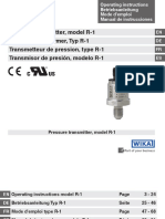 Druckmessumformer, Typ R-1 Pressure Transmitter, Model R-1 Transmetteur de Pression, Type R-1 Transmisor de Presión, Modelo R-1