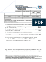 Examen parcial de química aplicada de la Universidad Peruana Los Andes