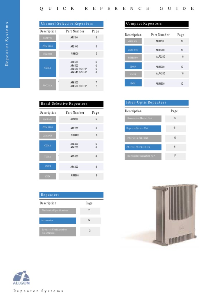 Repeater Systems Quick Reference Guide | PDF | Bandwidth (Signal ...