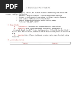 Lesson Plan Math 12