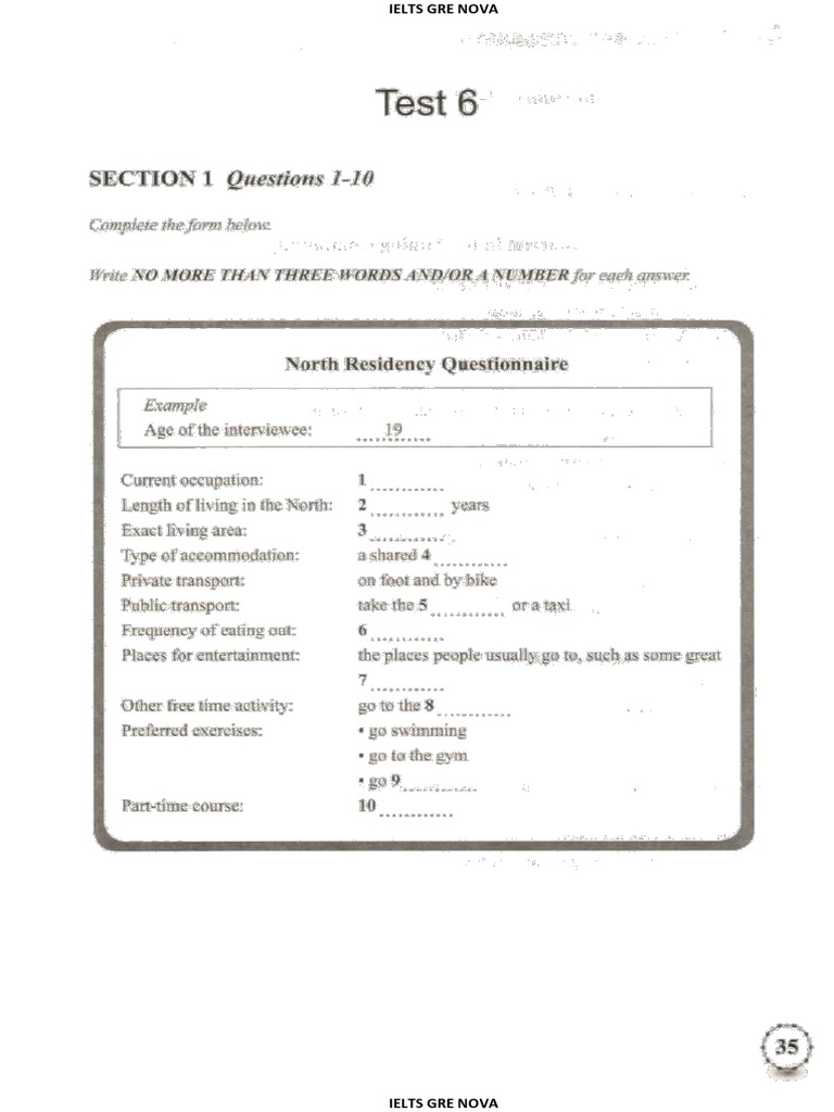 IELTS Recent Actual Listening Test Vol 4 Test 6 | PDF