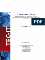 Tbarcode Office: User Manual