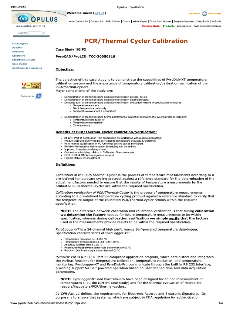 PCR Thermal Cycler Calibration PDF