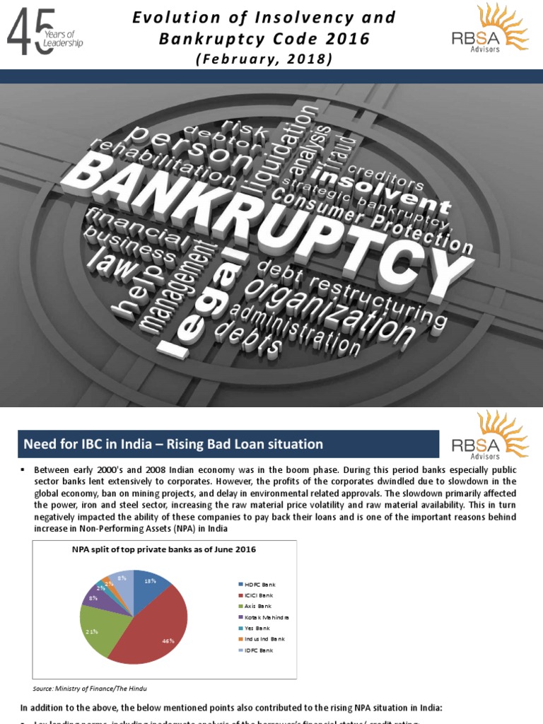 RBSA Evolution of IBC 2016 | PDF | Bankruptcy | Liquidation