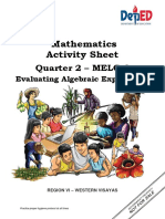Mathematics Activity Sheet: Quarter 2 - MELC 6