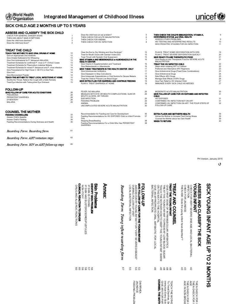 Managing Sick Children 2 Months to 5 Years | PDF | Diarrhea | Malaria