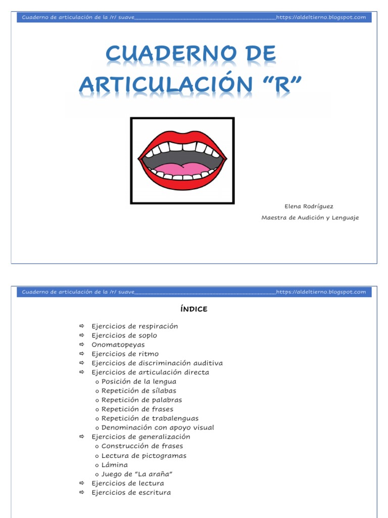 Cuaderno De Articulacion R Suave Pdf Entretenimiento General