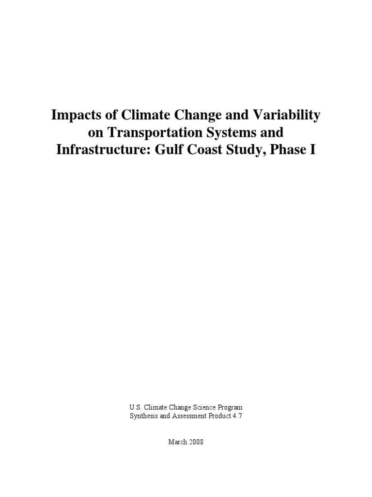 Impacts of Climate Change and Variability On Transportation Systems and ...