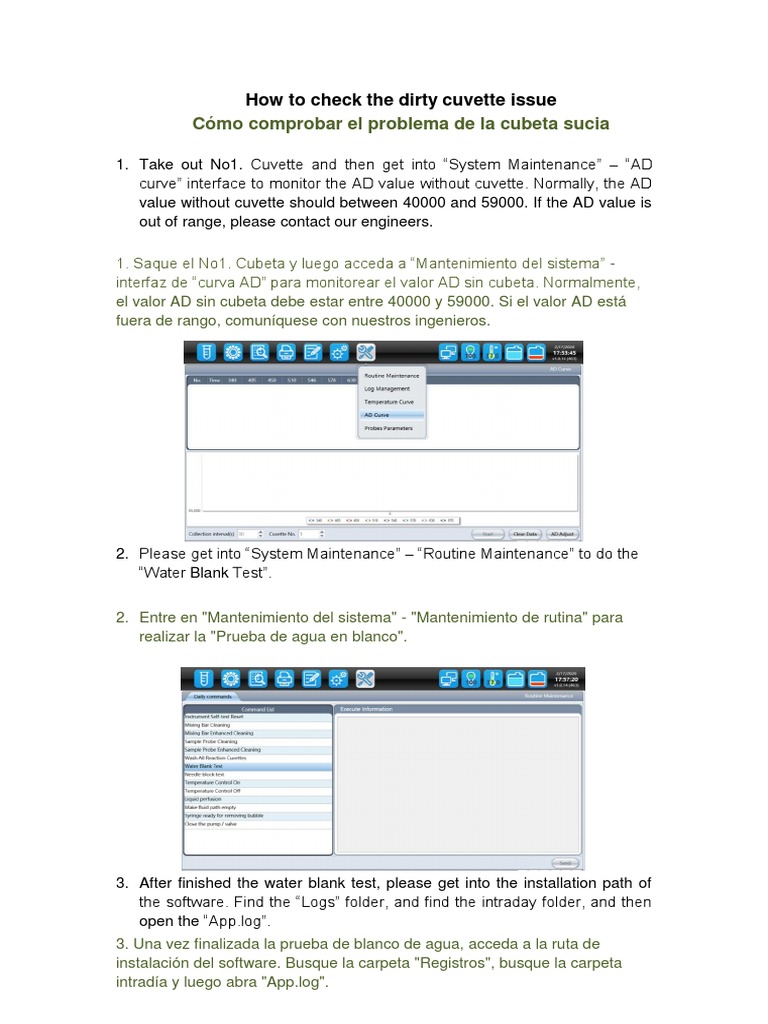 How To Check The Dirty Cuvette Issue Traducida PDF Informática y
