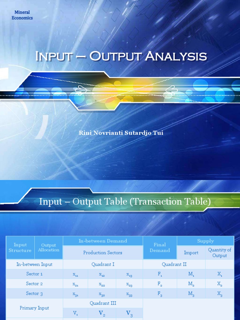 Mineral Economics: Input-Output Analysis | PDF | Output (Economics ...