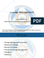 Change Management: Developed by The Defense Equal Opportunity Management Institute (DEOMI)