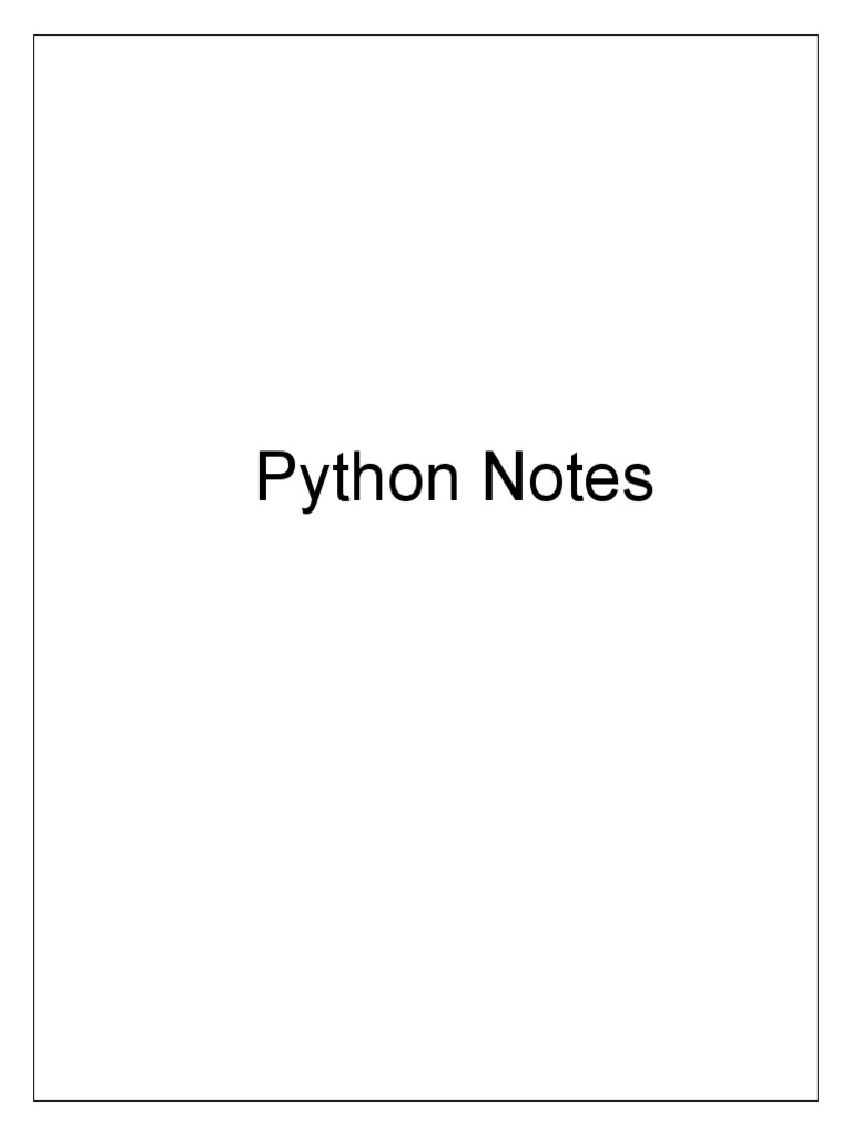 Python Notes | PDF | Boolean Data Type | Parameter (Computer Programming)
