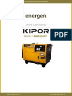 Ficha Tecnica Grupo Electrogeno Diesel Kipor Kde6500t