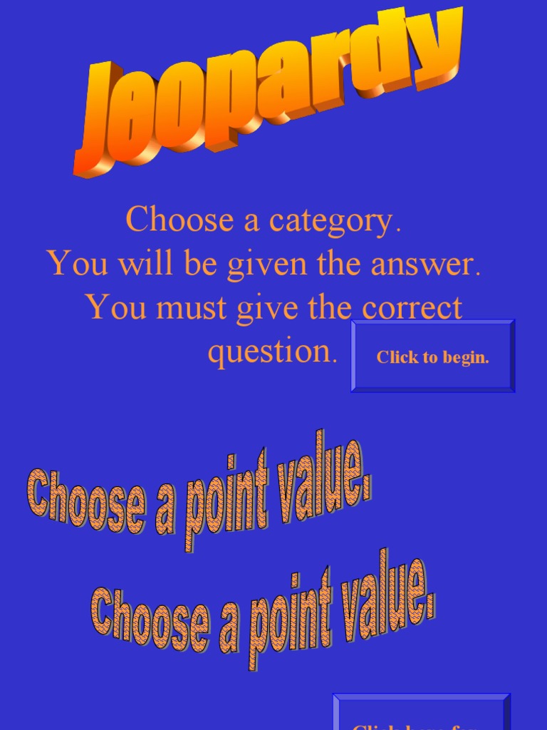 Jeopardy Sample Questions Guide | PDF