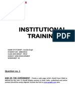 Institutional Training: Question No. 1
