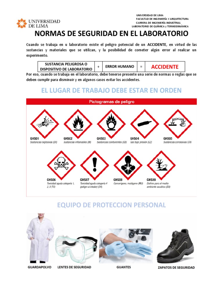 Normas de Seguridad en Laboratorio de Química | PDF | Laboratorios | Ácido