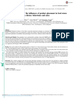 A Systematic Review of The Influences of Product Placement in Food Stores On Dietary Behaviours and Sales