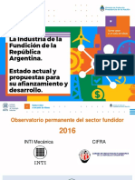 La fundición argentina: estado actual y propuestas para su desarrollo