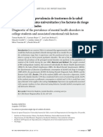 Diagnóstico de La Prevalencia de Trastornos de La Salud Mental en Estudiantes Universitarios y Los Factores de Riesgo Emocionales Asociados