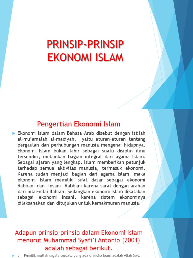 Prinsip Prinsip Ekonomi Islam Pdf