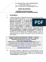Câmara Municipal de Sabinópolis: Edital de Licitação