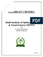 Eligibility Criteria: Eye Hospital Hyderabad Sindh, Pakistan