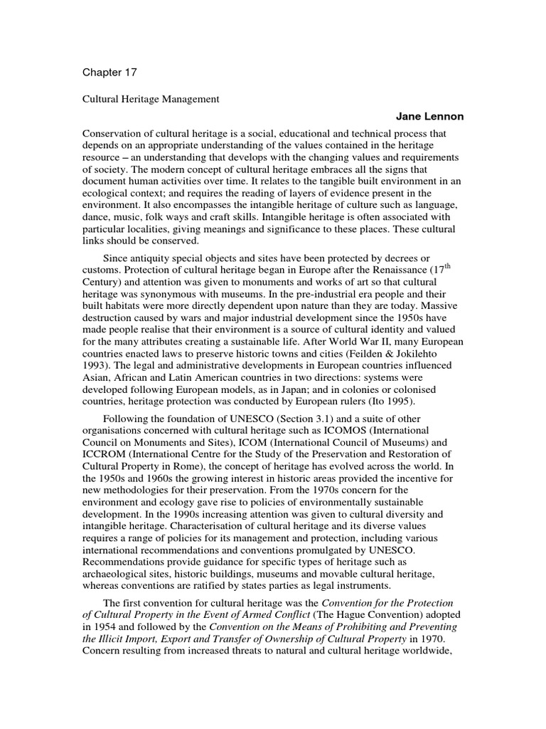 Cultural Heritage Conservation | PDF | Cultural Heritage | Landscape
