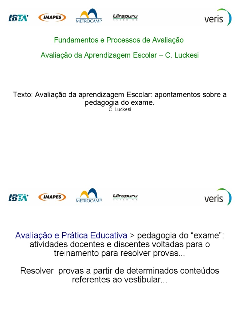Pedagogia do Exame e Avaliação Escolar | PDF | Aprendizado | Psicoterapia
