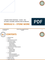 Module 6 - Stone Work: Construction & Materials - Iii (Rar - 302) Section B: Building Construction Technology