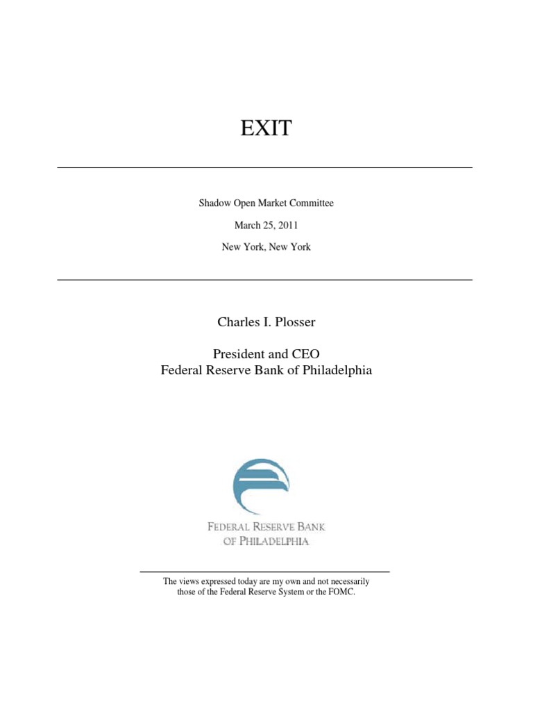 03 25 11 Shadow Open Market Committee Federal Reserve Monetary