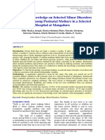 A Study On Knowledge On Selected Minor Disorders of Newborn Among Postnatal Mothers in A Selected Hospital at Mangaluru