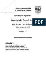 Práctica de Termodinámica sobre la Ley de Charles UNAM Facultad de Ingeniería