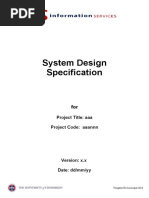 System Design Specification Sds