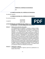 Ley #1055, Ley Defensa de Los Derechos Del Pueblo