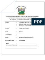 BSC Honours in Computer Science: Part 2 Semester 1: Kashuware Brilliant M198070 Mazonde Phyeciathy M190810