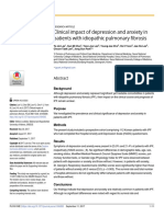Clinical Impact of Depression and Anxiety in Patients With Idiopathic Pulmonary Fibrosis