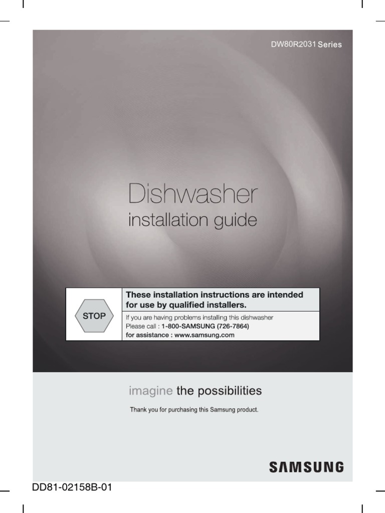 DD8102158B01 Install DW80R2031U PDF Dishwasher Water Heating
