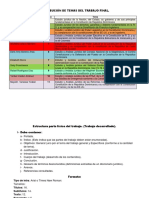 Distribución de Temas para El Trabajo Final y Formatos de Del Mismo.