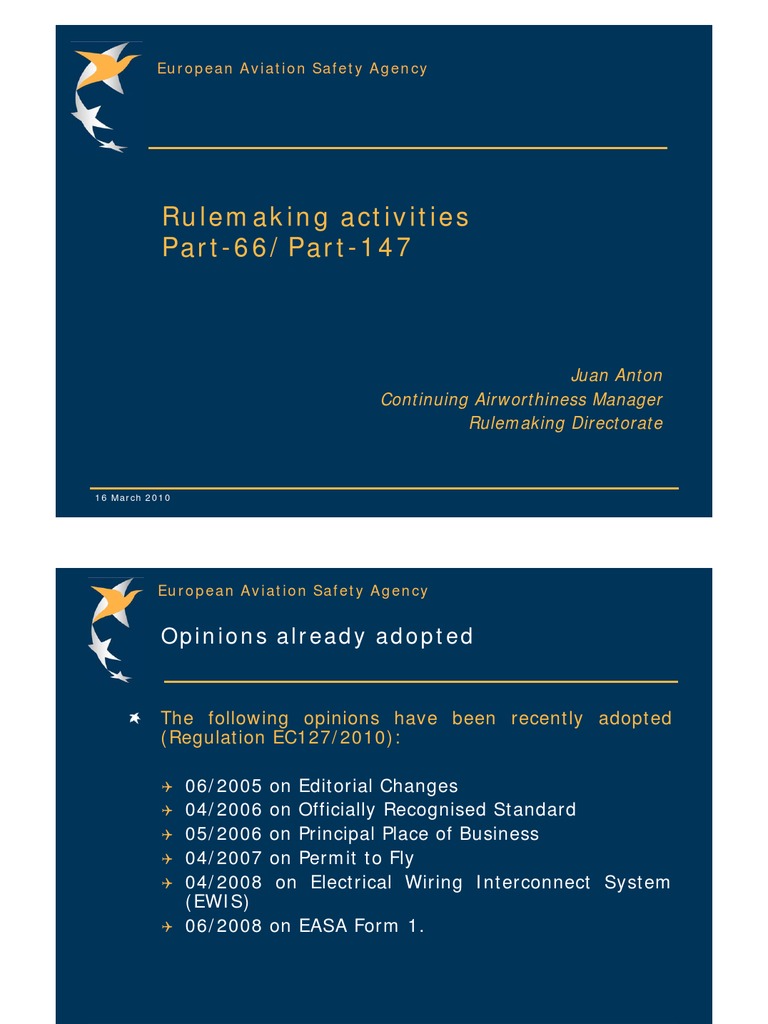 Rulemaking Activities Part-66 - 147 | PDF