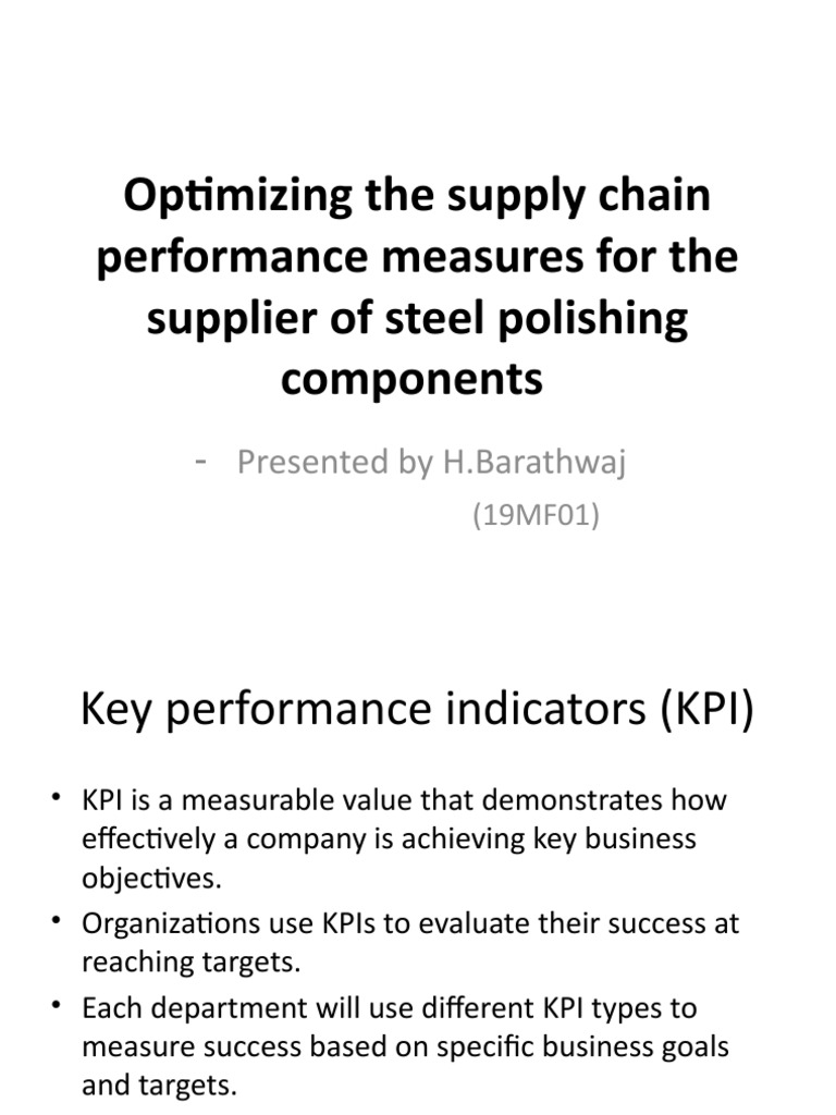 Steel Supply Chain KPI Optimization | PDF | Performance Indicator ...
