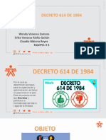 Decreto 614 de 1984 organización y administración Salud Ocupacional