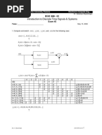 Introduction To Discrete Time Signals & Systems: Exam #2 Name