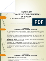 SEMINARIO “CONSTITUCION DE EMPRESAS EN BOLIVIA”