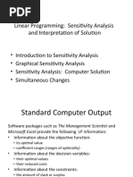 Linear Programming: Sensitivity Analysis and Interpretation of Solution