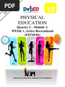 Physical Education: Quarter 2 - Module 1: WEEK 1, Active Recreational (Fitness)