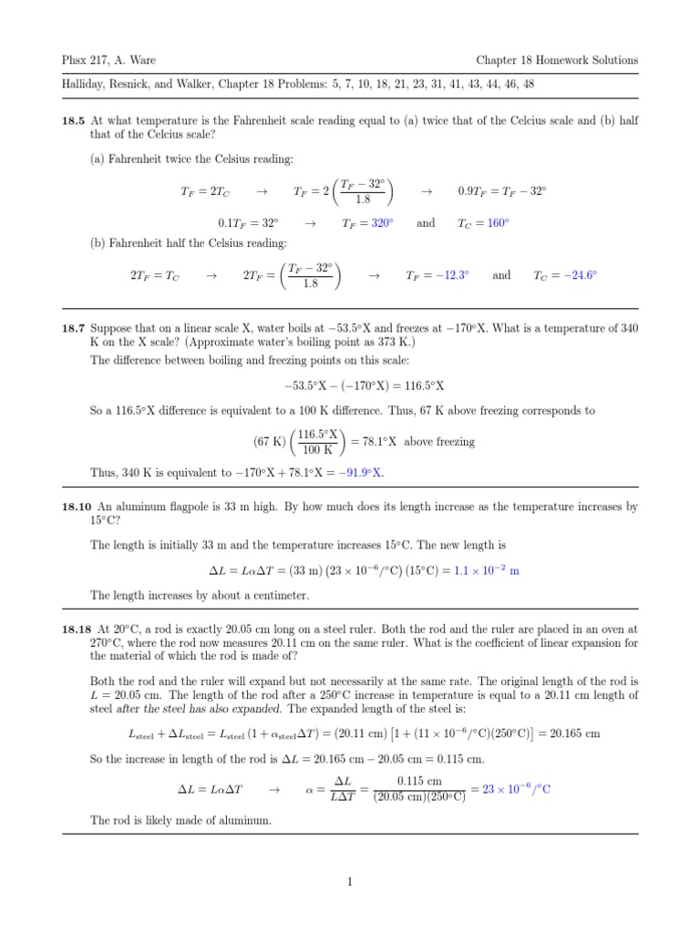 Thermodynamics Homework Solutions | PDF | Fahrenheit | Heat