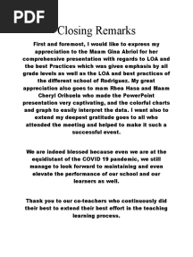 Closing Remarks