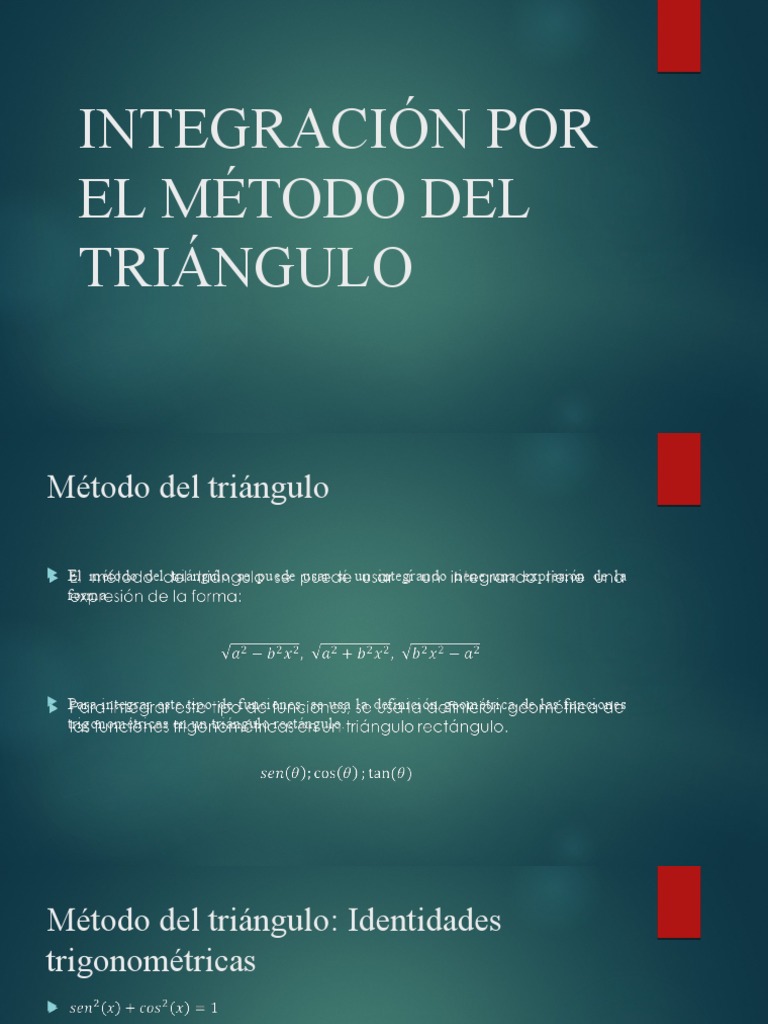 Integrales trigonométricas y el método del triángulo | PDF
