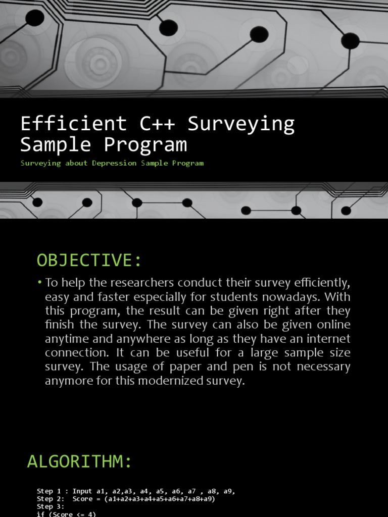 Efficient C++ Surveying Sample Program | PDF | Career & Growth ...
